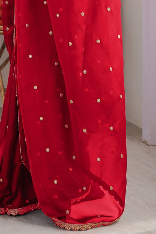 Pure Georgette Embellished Saree with Sequin Border