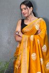 Soft Dola Silk Saree with Zari Kanjivaram Border