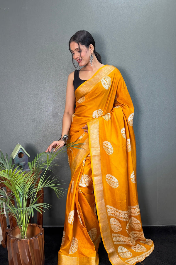 Soft Dola Silk Saree with Zari Kanjivaram Border