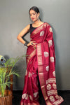 Soft Dola Silk Saree with Zari Kanjivaram Border