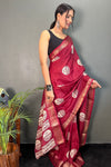 Soft Dola Silk Saree with Zari Kanjivaram Border