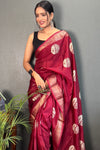 Soft Dola Silk Saree with Zari Kanjivaram Border