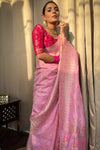 Baby Pink Soft Silk Jacquard Saree with Rich Pallu