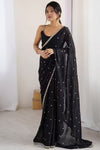 Pure Georgette Embellished Saree with Sequin Border