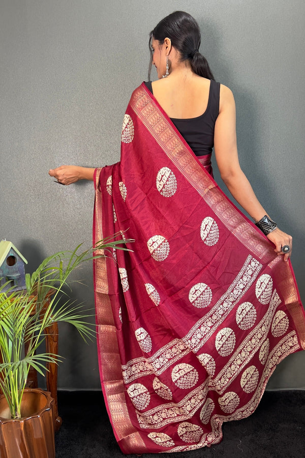 Soft Dola Silk Saree with Zari Kanjivaram Border