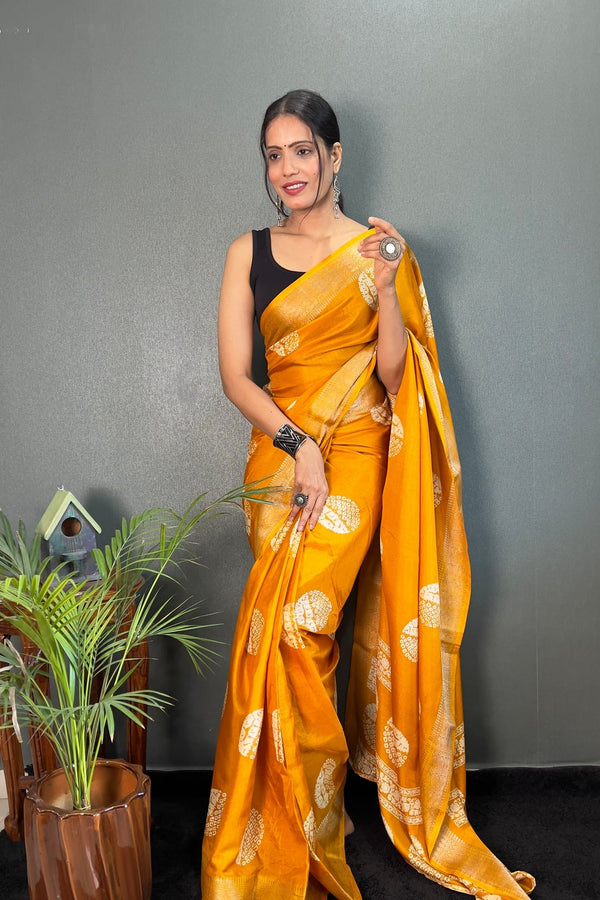 Soft Dola Silk Saree with Zari Kanjivaram Border