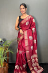 Soft Dola Silk Saree with Zari Kanjivaram Border