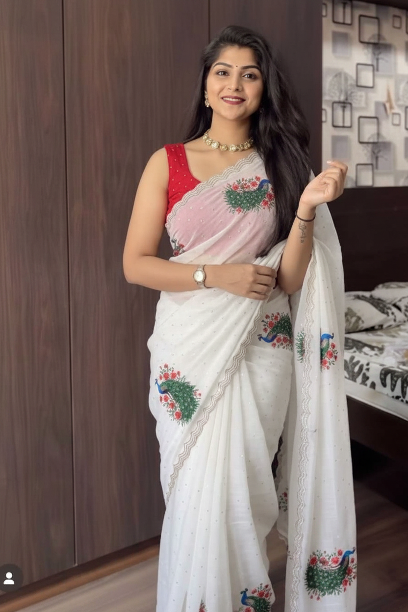Enhanced Peacock Saree