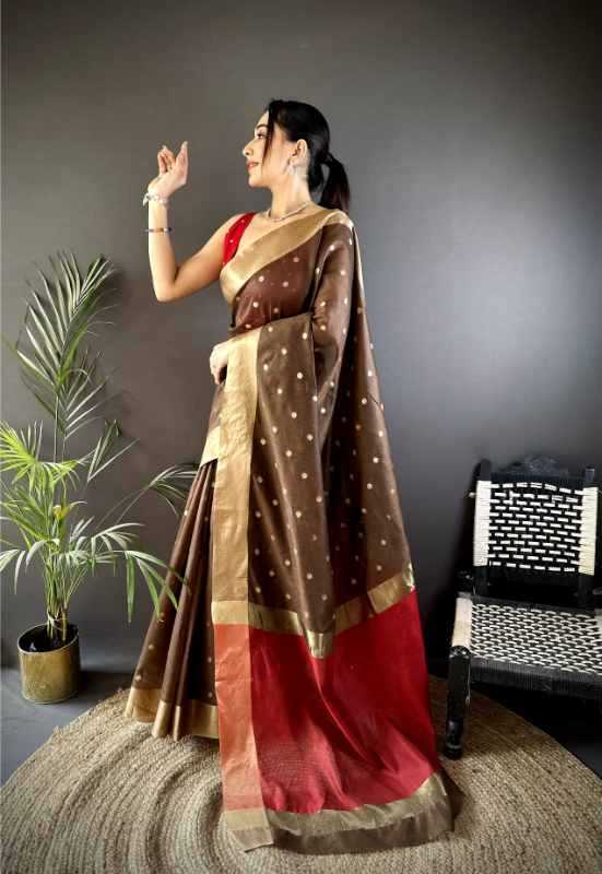 Zari Patta Silk Designer Saree - Image 13