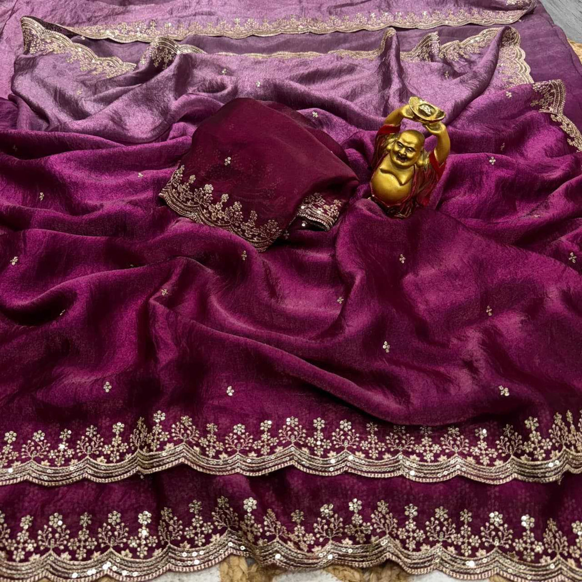 Sequence Work Space Silk Designer Saree - Image 3