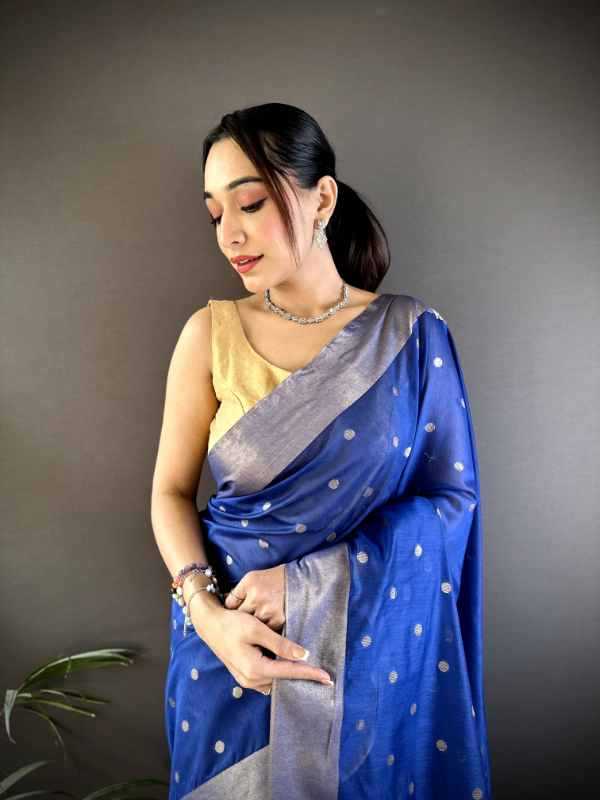 Zari Patta Silk Designer Saree - Image 2