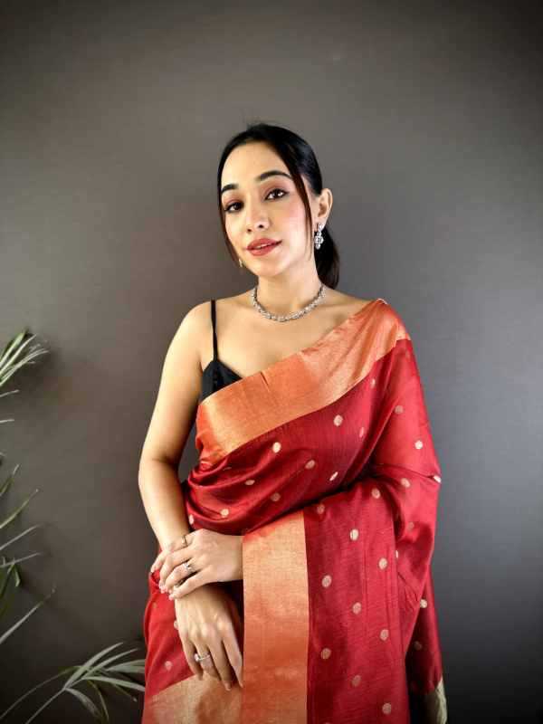 Zari Patta Silk Designer Saree - Image 3