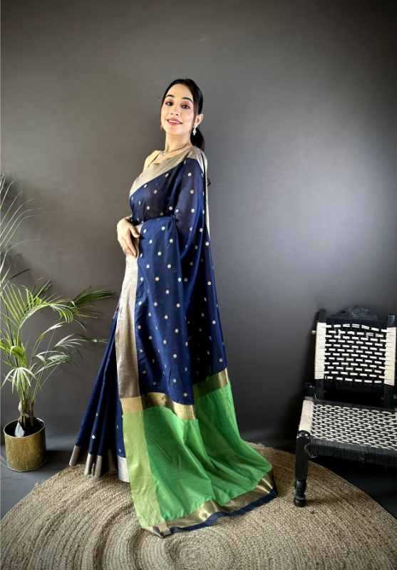 Zari Patta Silk Designer Saree - Image 4