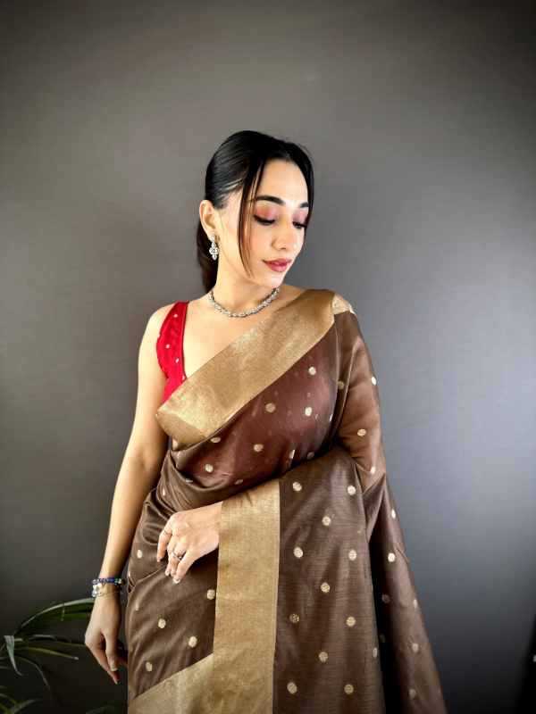 Zari Patta Silk Designer Saree - Image 9