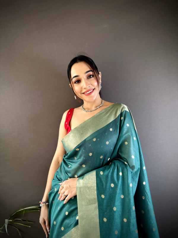 Zari Patta Silk Designer Saree - Image 10