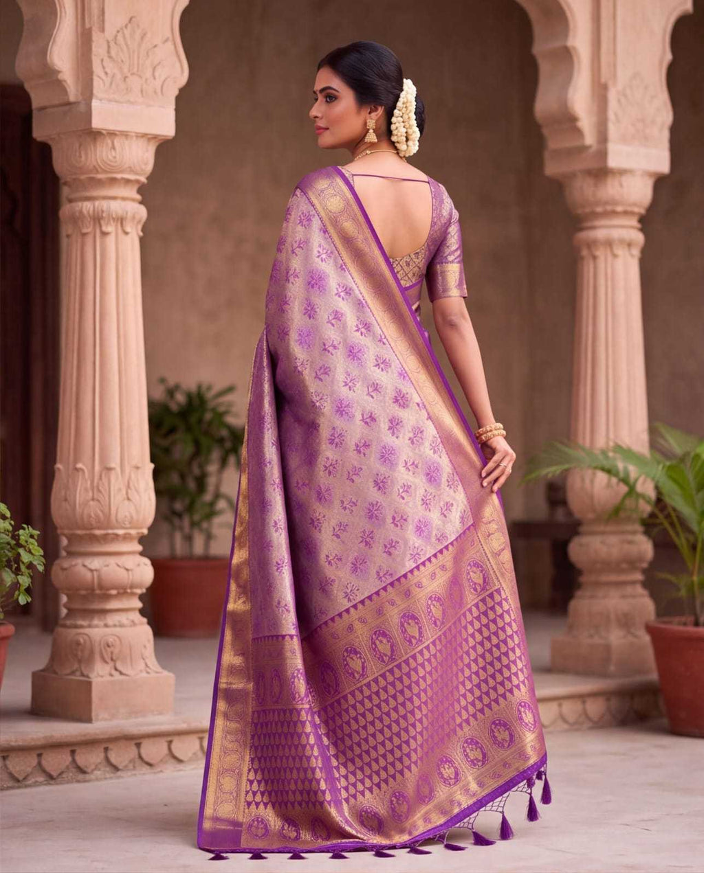 Kanjivaram Soft Silk Jacquard Weave Saree - Image 3