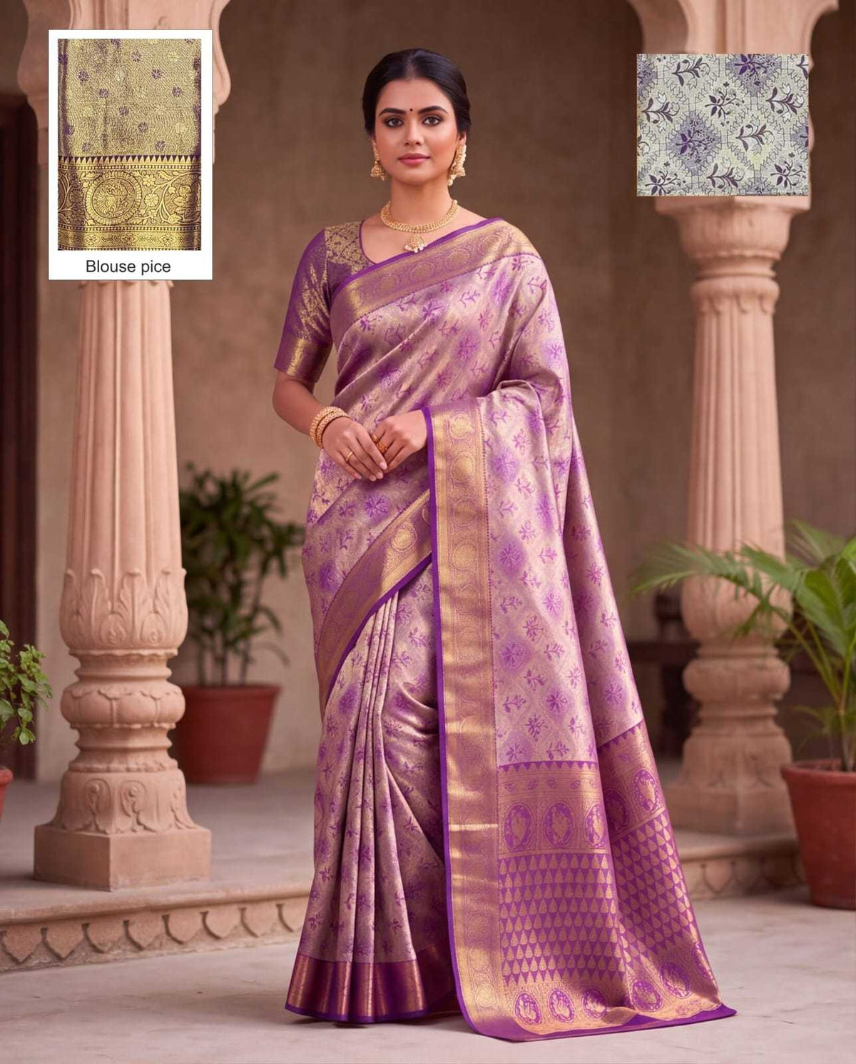 Kanjivaram Soft Silk Jacquard Weave Saree - Image 4