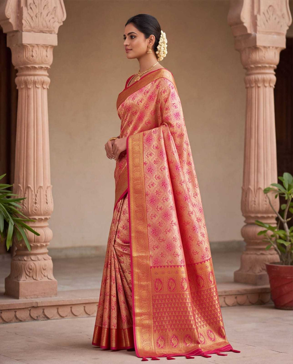 Kanjivaram Soft Silk Jacquard Weave Saree - Image 6