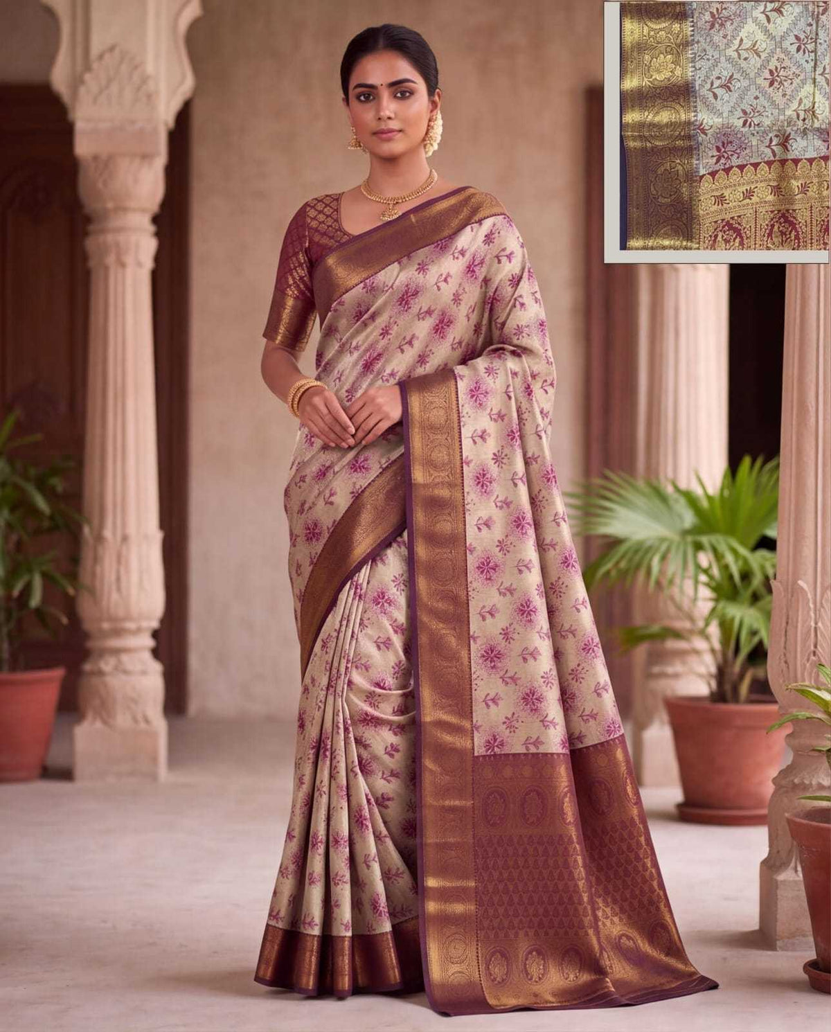 Kanjivaram Soft Silk Jacquard Weave Saree - Image 9